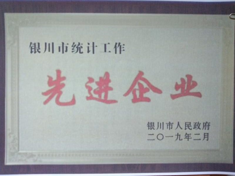 銀川市統(tǒng)計(jì)工作先進(jìn)企業(yè)